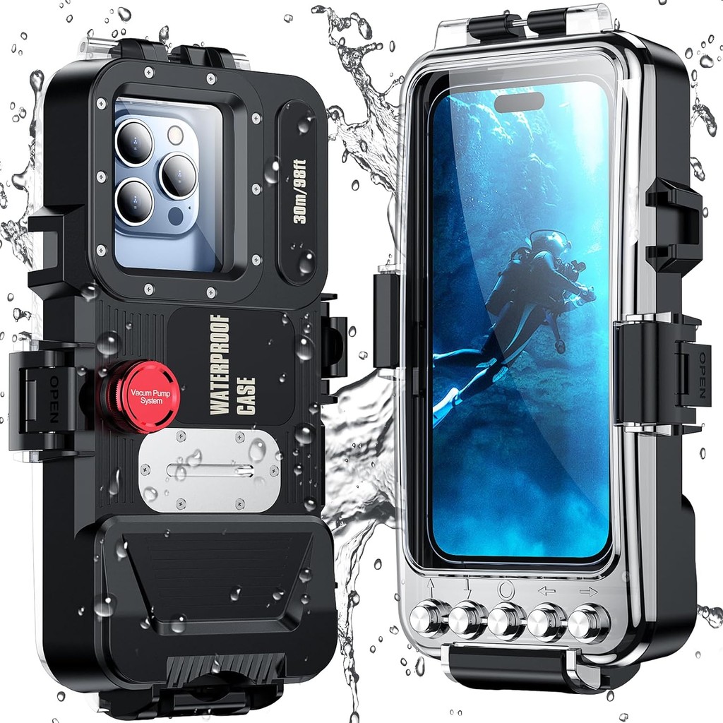 IPX8 30M Underwater Waterproof Case for iPhone 16 15 14 13 12 11 XS XR Samsung S24 Ultra S23 S22 Not