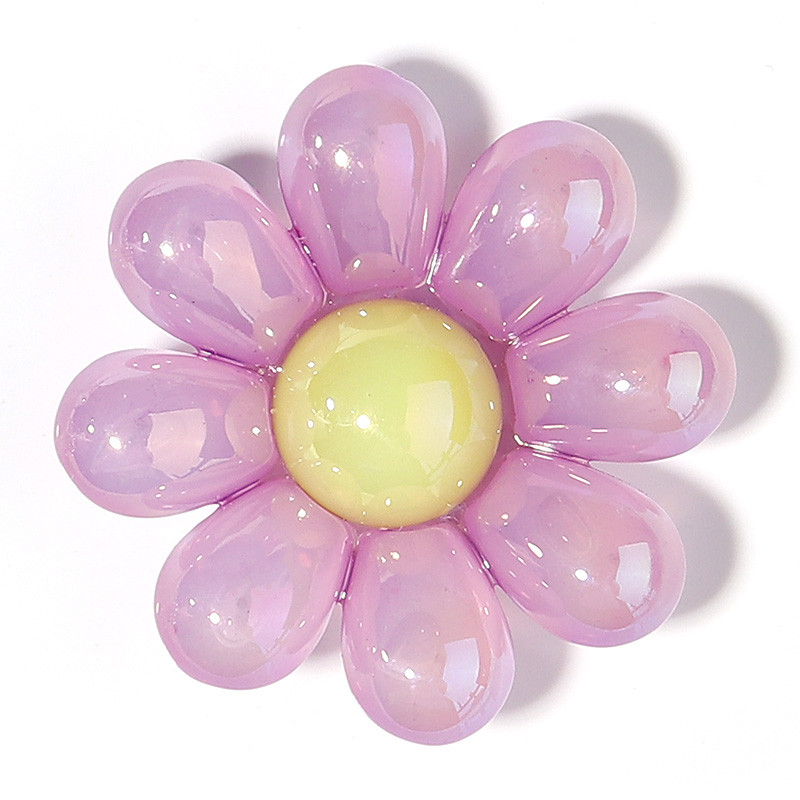 

5pcs/lot Acrylic Flower Beads Plated Color 5/8 Petals Loose Spacer Bead for Jewelry Making DIY arms Phone ain Accessories