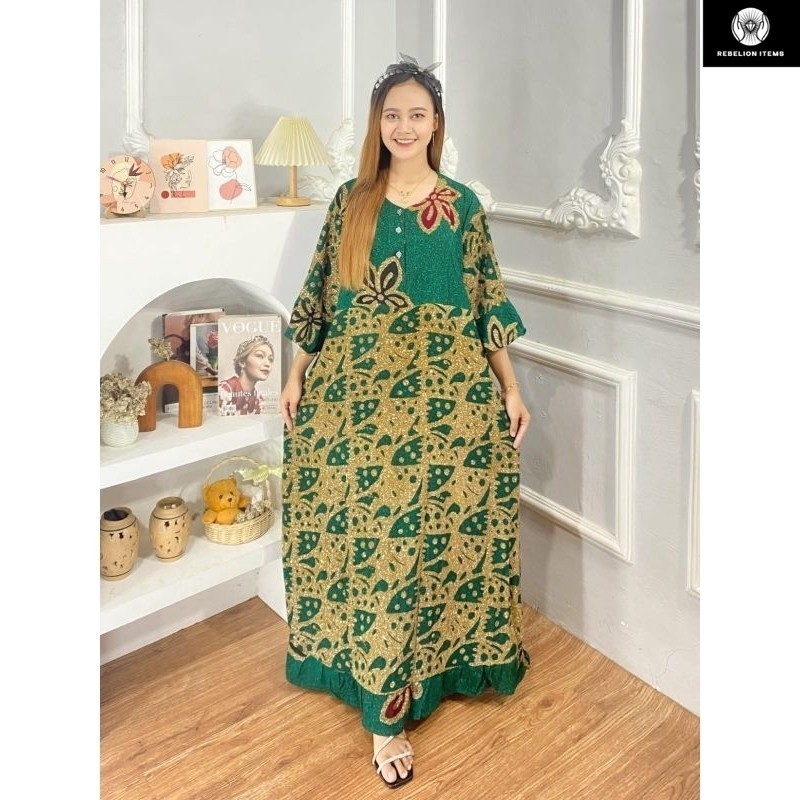 Daster Maura Jumbo Daster Jumbo LD 130 Daster Batik Daster Lengan 3 4 Daster Batik Jumbo Daster Busu