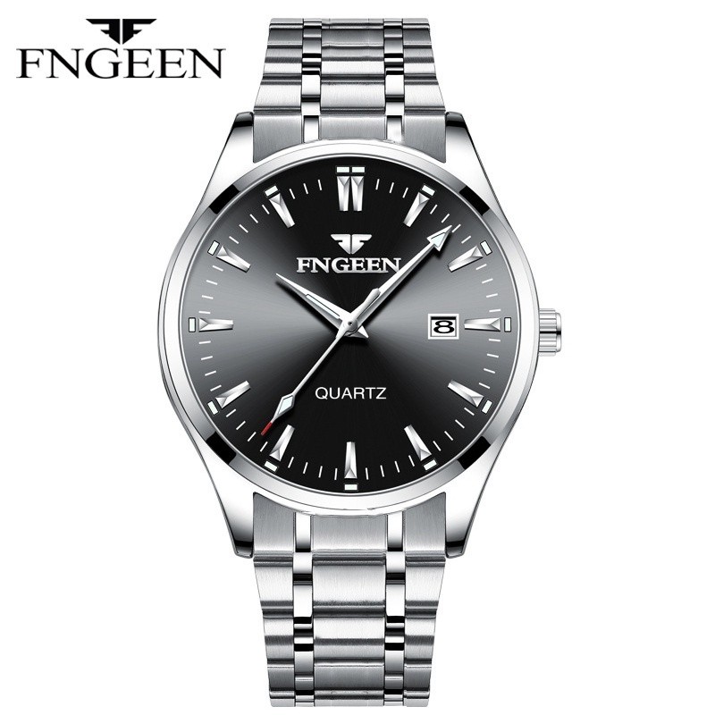 FNGEEN 2111 Jam Tangan Pria Anti Air Original 100% Bisnis Fashion Mewah Stainless Steel Quartz Watch