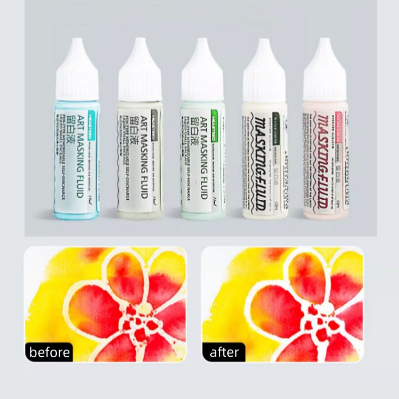 

18ML Art Masking Fluid for Watercolor Artist Painting Glue Covering White/Blue Water Color Masking Fluid Pigment Art Supplies