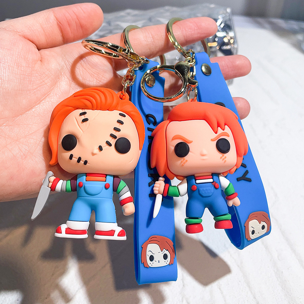 

Halloween Scary Ghost Baby Keychains Dolls Horror Child's Play Chucky Tiffany Glen Mini Pendants PVC Figures Toy key Chain Gift