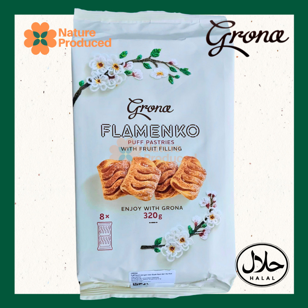 

[Grona] Flamenko Puff Pastry 320g – Puff Pastry Renyah Isi Buah Campuran | Camilan Impor Halal
