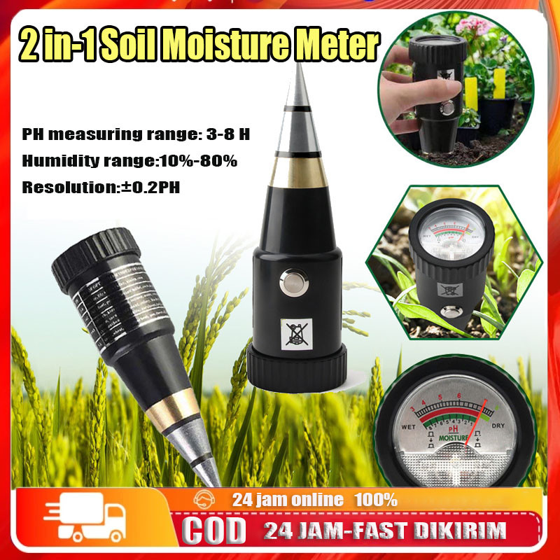 【Ready stok,cod】Alat Penggukur Tanah Soil Ph Mete 2 in 1 Pen Type PH Meter Soil Analyzer Tester Mete
