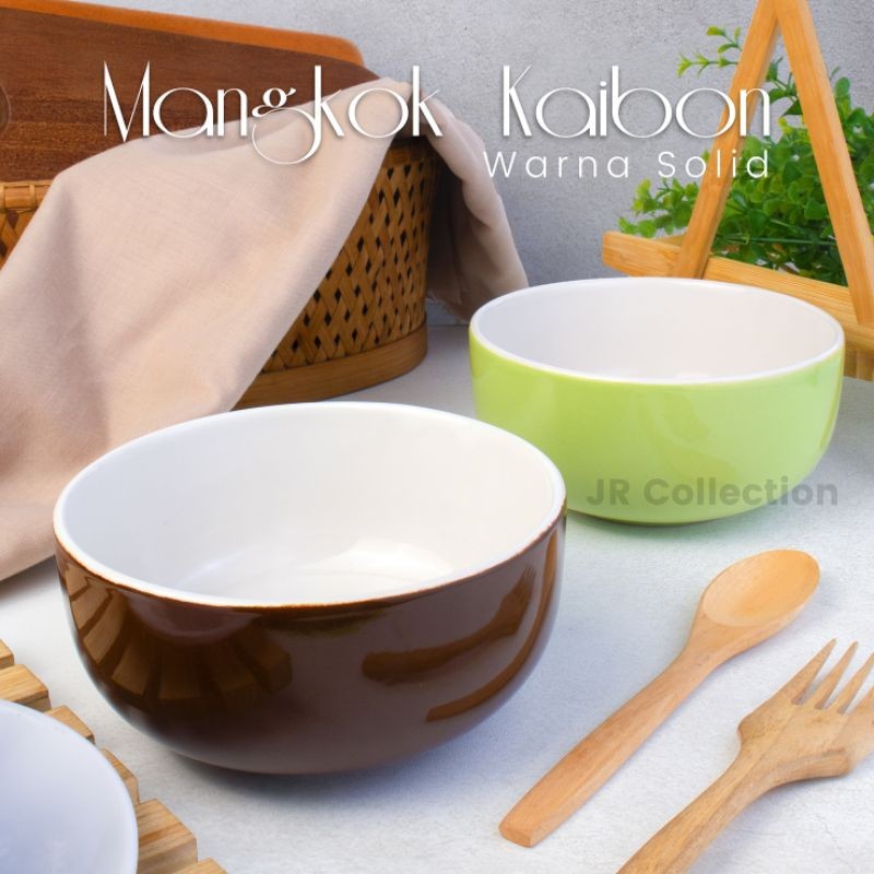Jr Collection Mangkok Keramik Warna Solid Harga Per Lusin / Mangkok 12 Pcs ( putih polos bagian dala