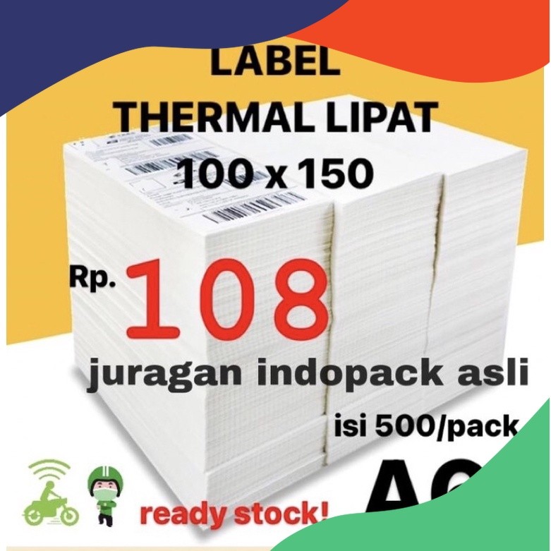 

COD LABEL STICKER THERMAL LIPAT 100 X 150 BARCODE 100X150 UKURAN A6 HOTT