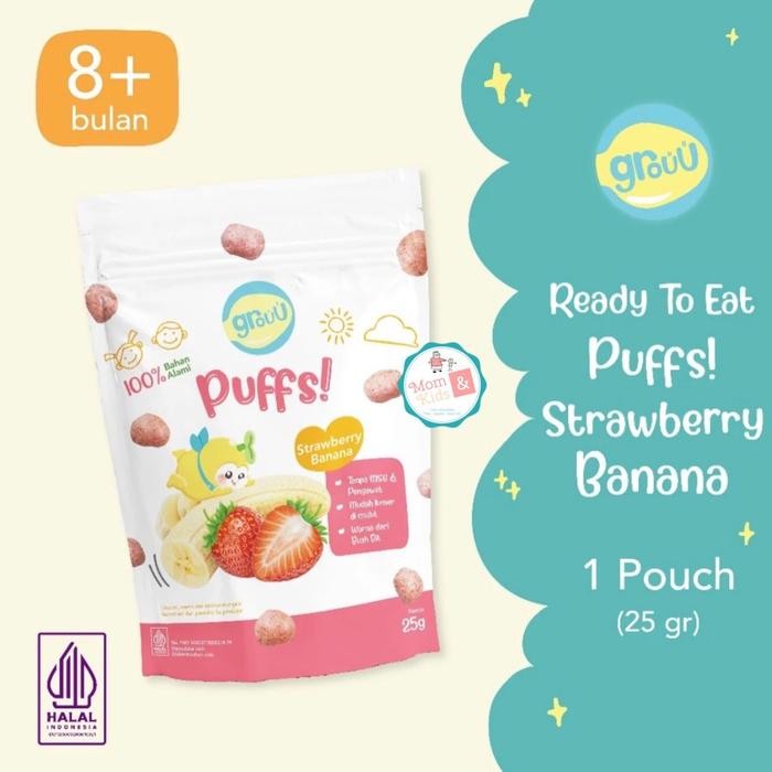 

GROUU PUFF 25GR | SNACK CEMILAN MPASI BAYI - STRAWBERRY BANANA