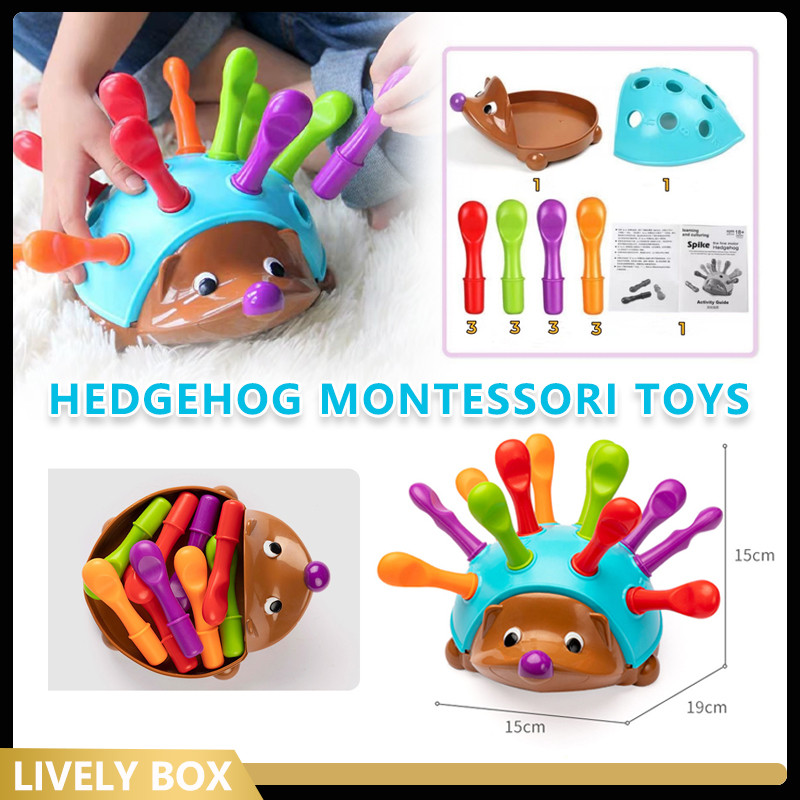 Montessori Mainan Sensorik Bayi /6 12 Bulan Mainan Edukasi Landak/Mainan Edukasi Landak