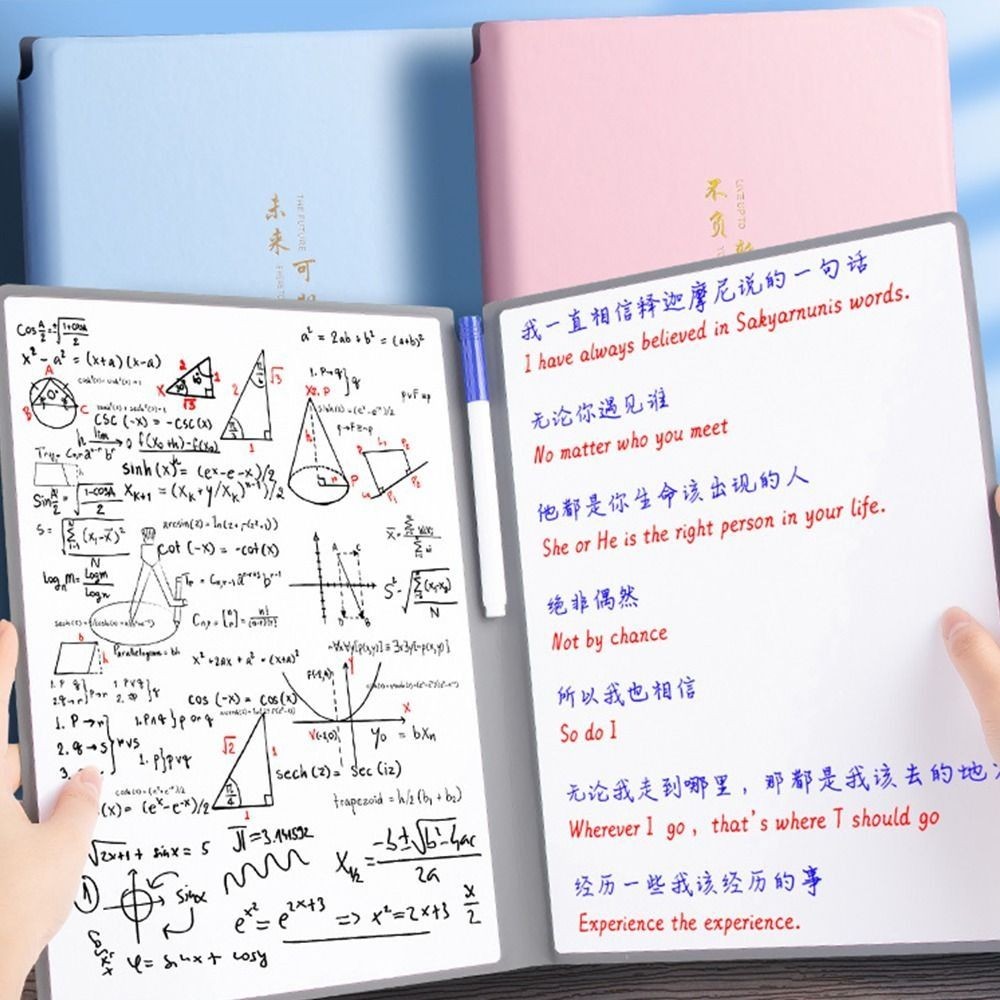 

A4/A5 Whiteboard Notebook Writing Board With Whiteboard Pen Erasing Cloth Portable Stylish Erasable Reusable Memo Pad