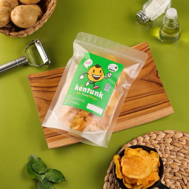 

KENTUNK Original 120g Cemilan Snack Keripik Kentang Serut Potato Chips Kripik Kentang Original Asin Gurih Daun Jeruk