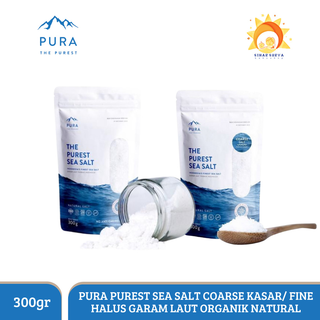 

PURA PUREST SEA SALT COARSE KASAR/ FINE HALUS GARAM LAUT ORGANIK NATURAL 300GR