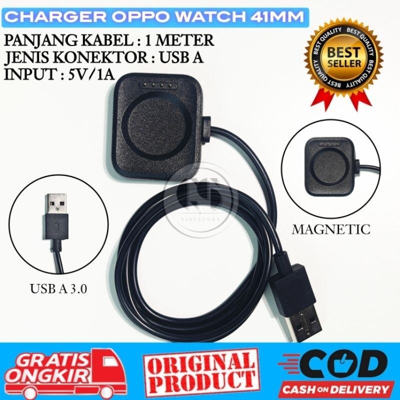 Kabel Charger Oppo Watch 41mm - Dock Charger Oppo Watch - Charger Jam Tangan Oppo