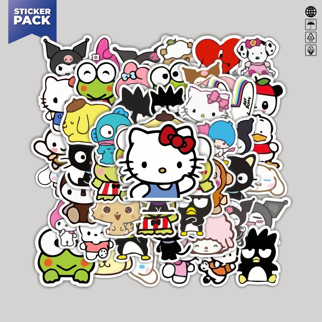

[100PCS]Stiker Pack Stiker Kartun Random Aesthetic Vinyl Anti Air Dekorasi Sticker Laptop Buku Journal Koper Helm Casing HP Gitar Helm Skateboard