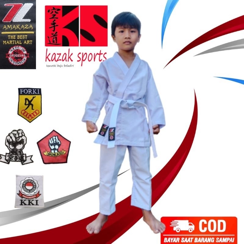 

baju karate anak set free logo+sabuk
