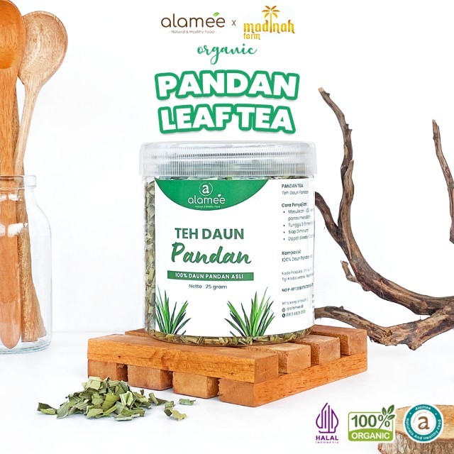 

Teh Daun Pandan Kering Leaf Tea Organik Alami Minuman Herbal Kemasan Toples 25 Gr madinah