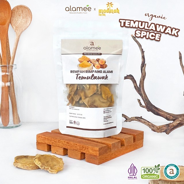 

ALAMEE Temulawak Kering Dried Curcuma Iris Rempah Organik Temu Lawak Bumbu Masakan Seasoning 50gr madinah