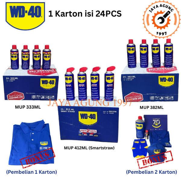 WD-40 Multi-Use Product / WD Pelumas Anti Karat MUP 333ml, MUP 382ml, Smartsraw 412ml Karton isi 24P