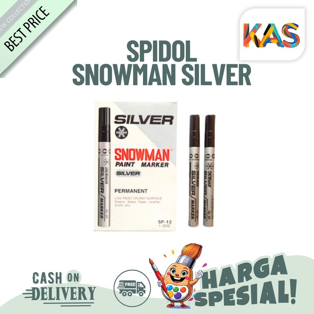 

Spidol Snowman Paint Marker Warna Silver ( Ekstra Fine, Fine, Medium )-Satuan