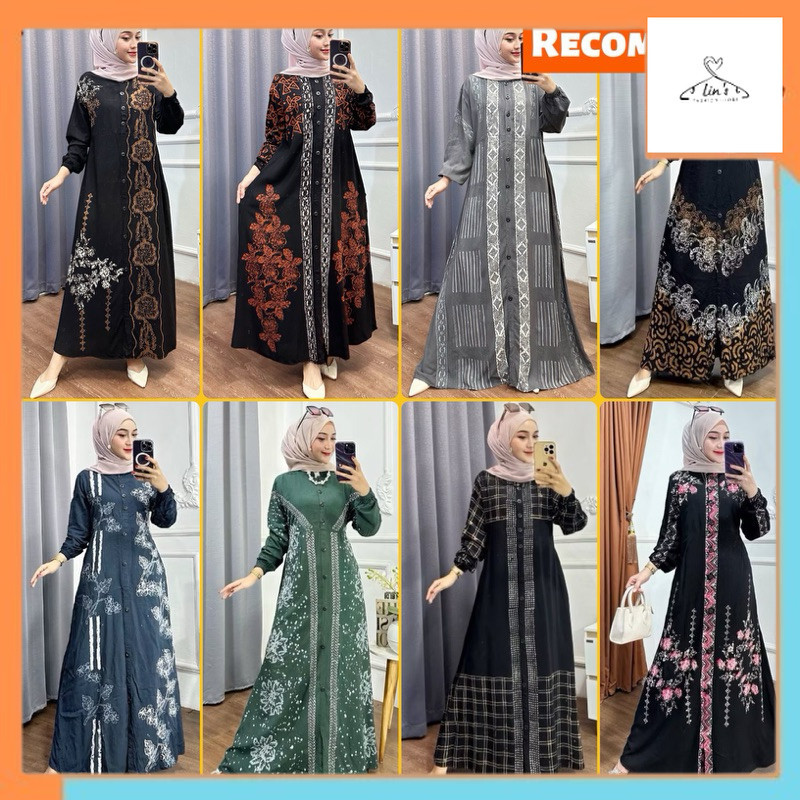 Gamis Drees Muslim Batik Usman - Gamis Twill Rayon Premium Model Kancing Terbaru Jumbo Syari Kekinia