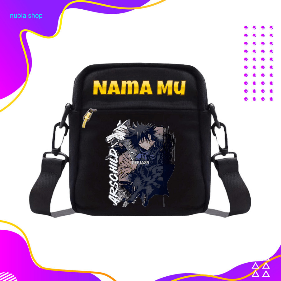 nubia Tas Selempang Mini jujutsu kaisen sekolah anak laki keychain figur komik indonesia jujitsu