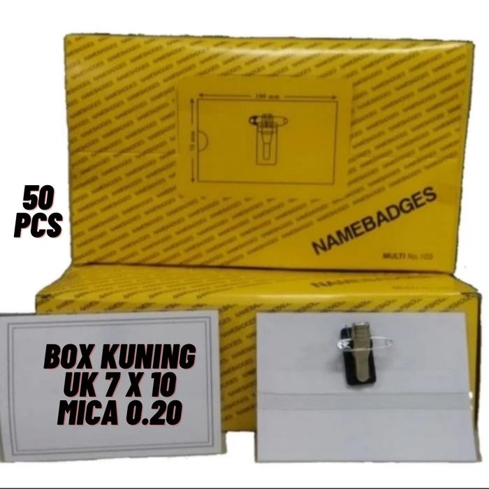 

【YANA-M】COD!!! Nametag NameBadges ID Card MULTI Biru no 100 50 Pcs Name Tag 6 x 9 cm - Kuning 7*10