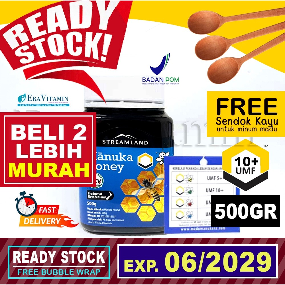 

[BPOM]Streamland MF 10+ Madu Manuka Honey U 500gr Original New Zealand 10
