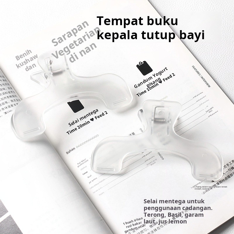 

Klip buku kepala Baogai transparan ins sederhana desain ceruk klip catatan praktis klip buku tetap siswa