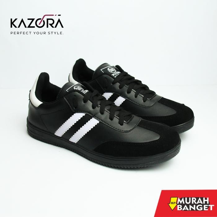 KAZORA Sepatu Sneakers Pria Dan Wanita Bahan Berkualitas Tinggi Sepatu Kasual Warna Hitam Cowok Dan 