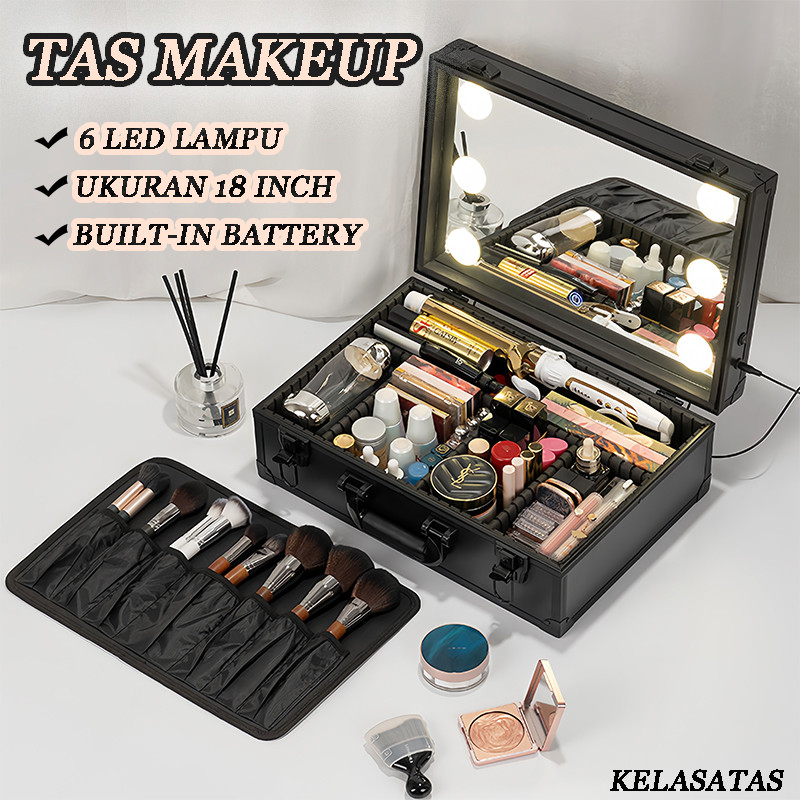 KEIASTas Makeup Lampu / LED Makeup Artist Bag Beauty Case / Waterproof Beauty Case LED Bag /6 Led