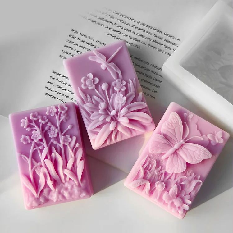 

Flower Square Soap Silicone Candle Mold Round Flower Butterfly DIY Handmade Craft Soap Making Mould
