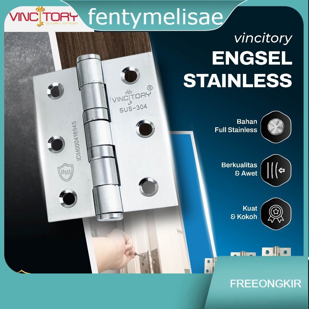 fentymelisae VINCITORY ENGSEL STAINLESS 3,4,5 inch | Engsel Kupu Tarung | Engsel Pintu Jendela Tebal