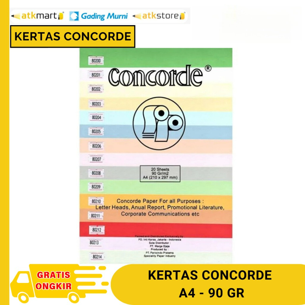 

KERTAS CONCORDE 90GR A4 / 20 LEMBAR