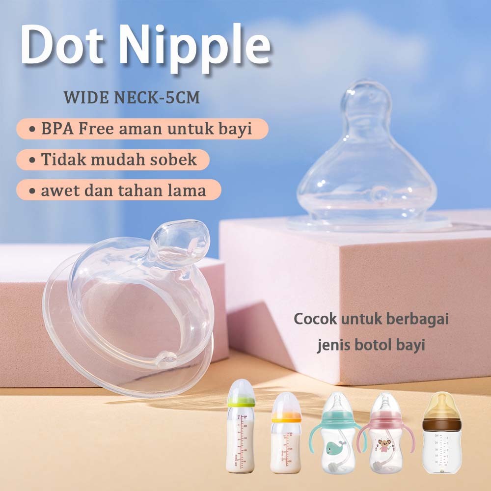 Dot Bayi Untuk Botol Dengan Leher Selebar 5 CM Dot NUK Dot Silikon Bebas BPA