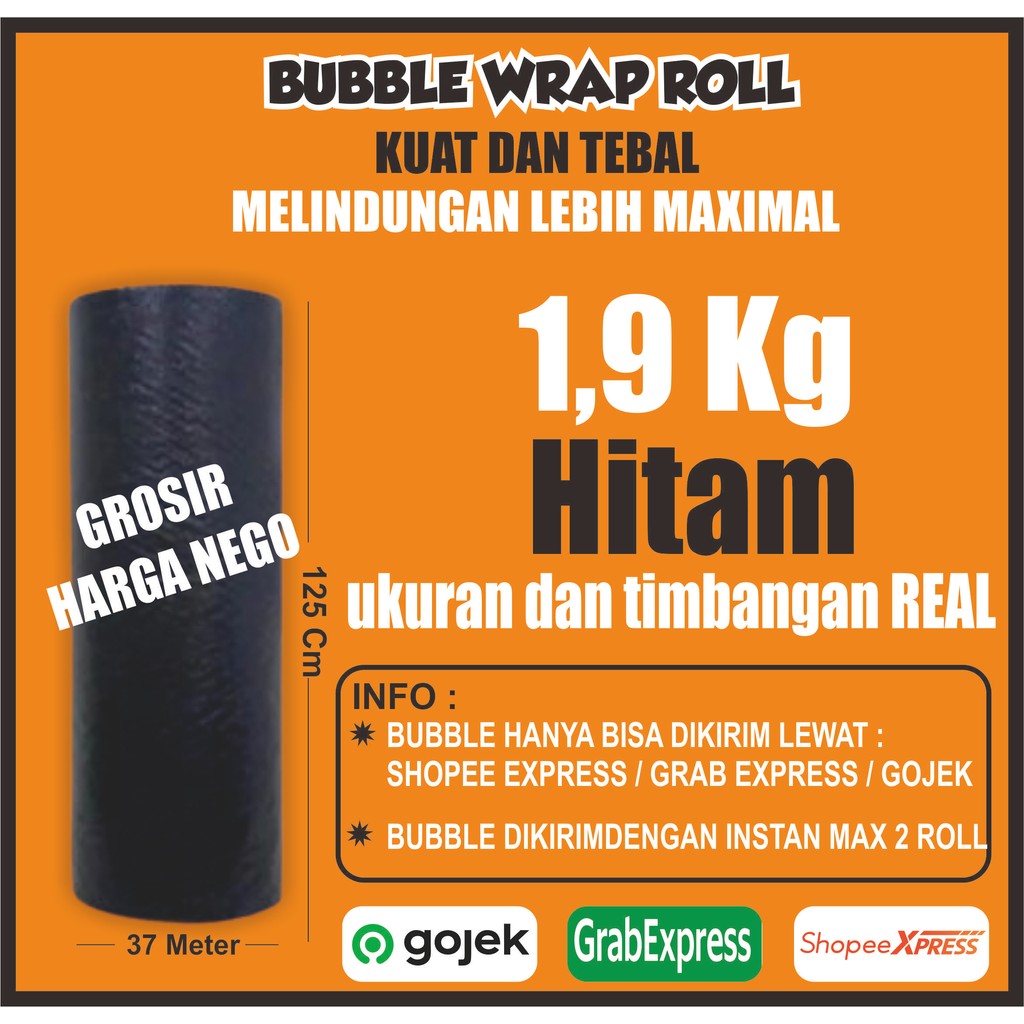 

Bubble Wrap Hitam Berat 1.9kg bubble wrap Termurah
