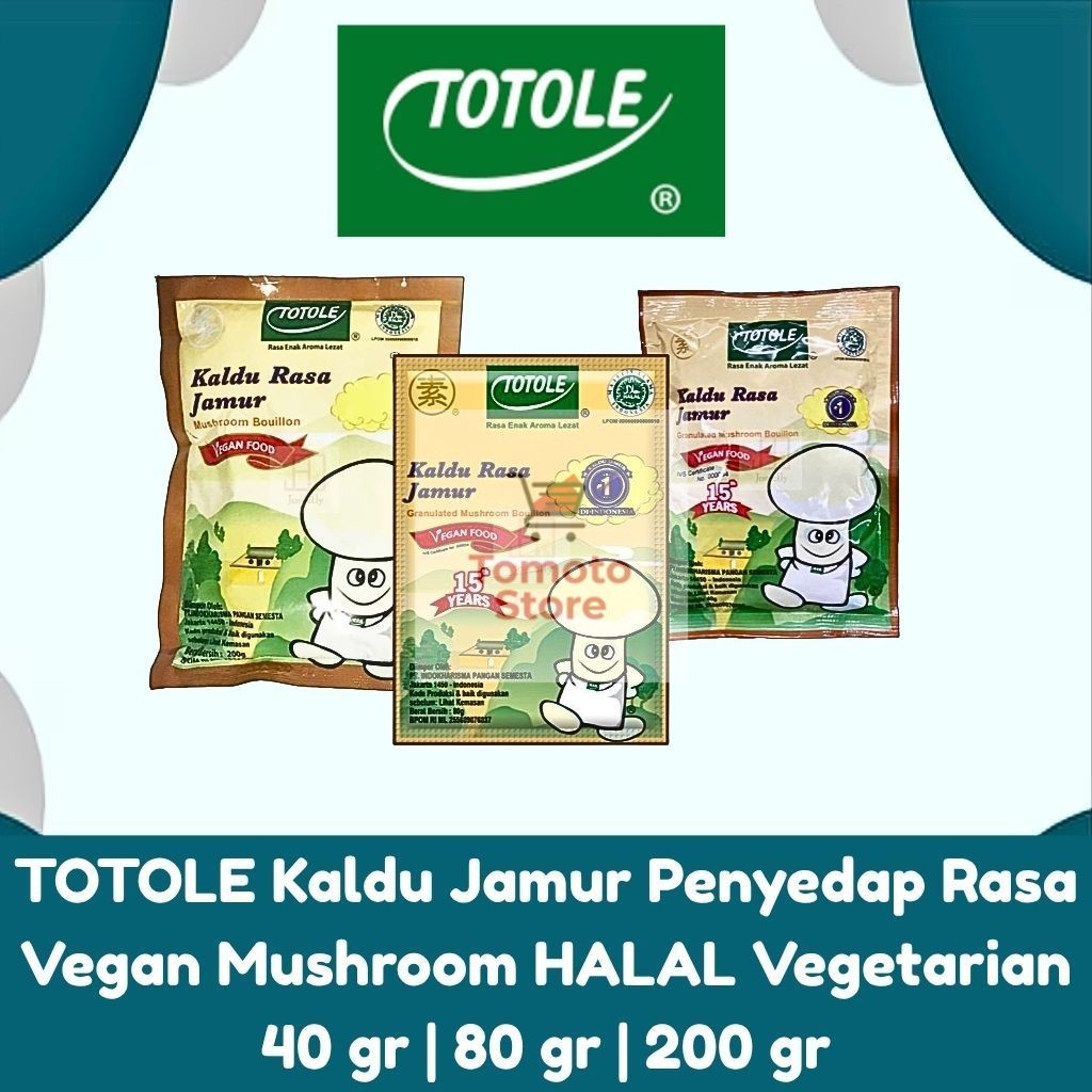 

✨ TOMOTOSTORE ✨ TOTOLE Kaldu Jamur Penyedap Rasa Vegan Mushroom HALAL Vegetarian 40 gr | 80 gr | 200 gr