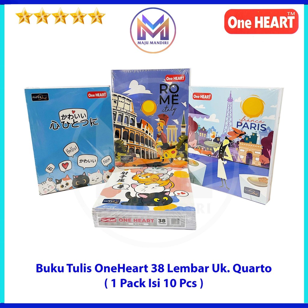 

Buku Tulis One Heart 38 Lembar By Paper One 1 Pack Isi 10 Buku