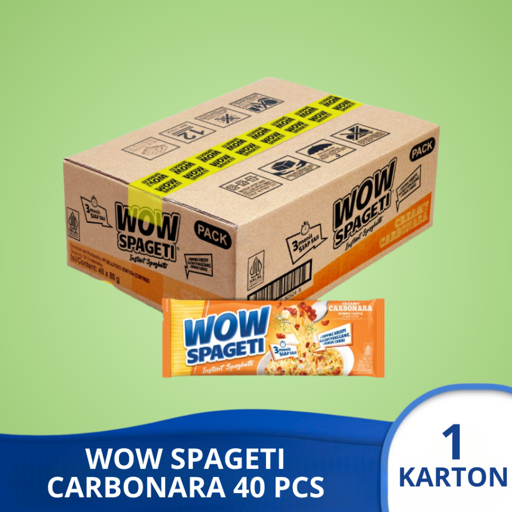

(1 KARTON) WOW SPAGETI CARBONARA Pasta isi 40 pcs