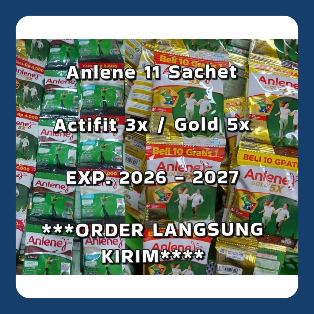

Anlene Sachet Actifit 3x / Gold 5x /isi 11 Sachet peRenceng/2026-2027/Tulang-Sendi