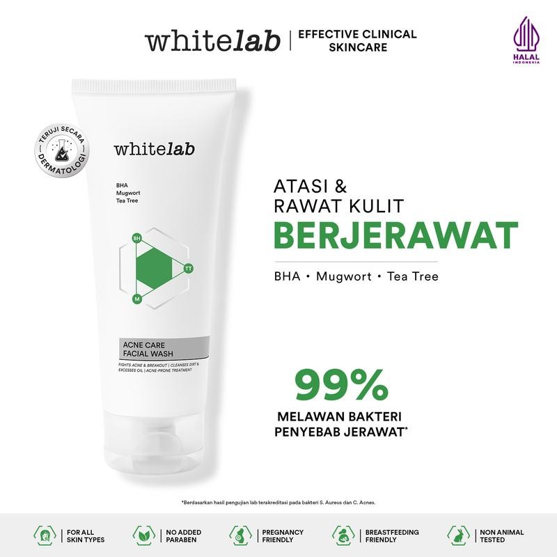 

WHITELAB ACNE CARE FACIAL WASH - CLEANSER MUKA UNTUK KULIT JERAWAT KONTROL MINYAK BERLEBIH ANTI BAKTERI DENGAN BHA, MUGWORT & TEA TREE [BPOM] Perawatan Wajah Berjerawat