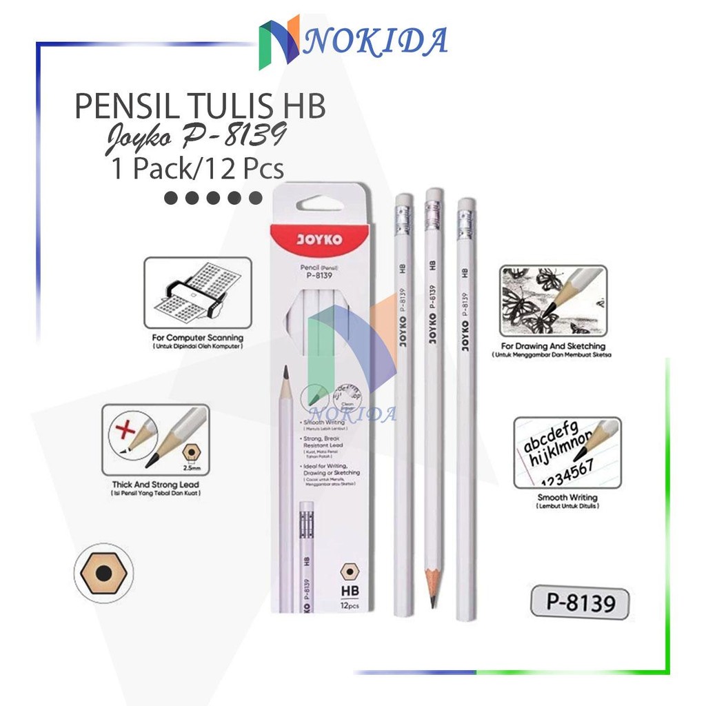 

Nokida Pensil Alat Tulis Joyko HB 1 Pak [P-8139] / Pensil Gambar Tulis / Peralatan Sekolah Menulis Menggambar / Pensil Kayu 12 Pcs