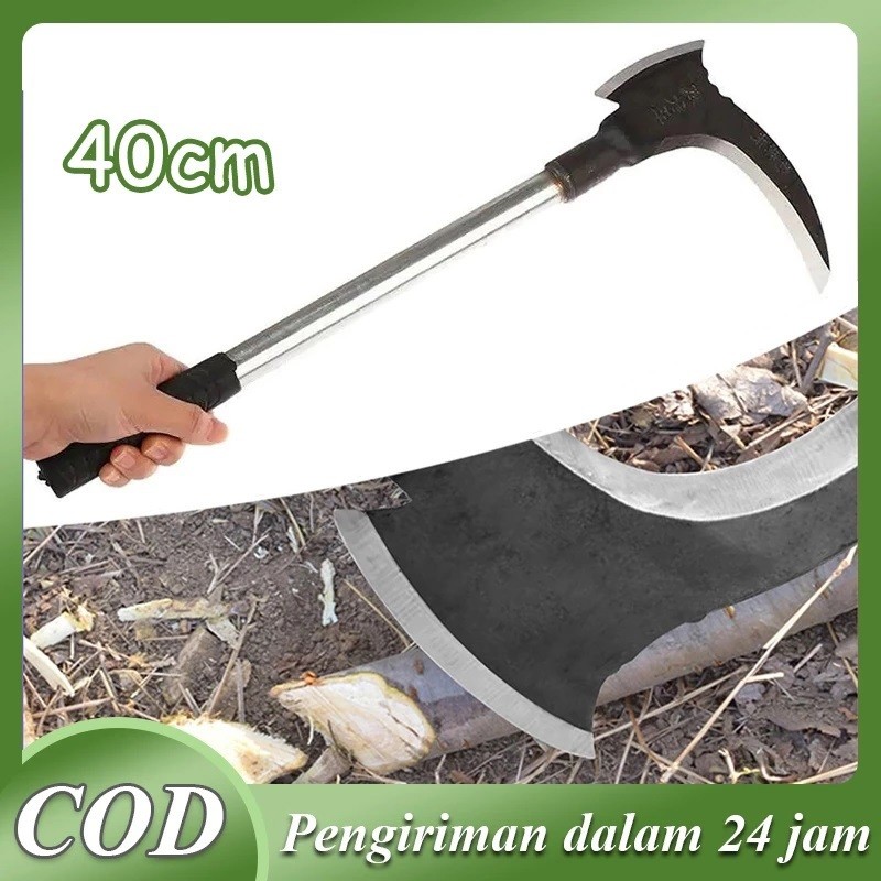 Sabit Arit Rumput Baja Asli Sabit Kapak Ganda Alat Pemotong Ranting Pohon Alat Panen Padi Potong Rum