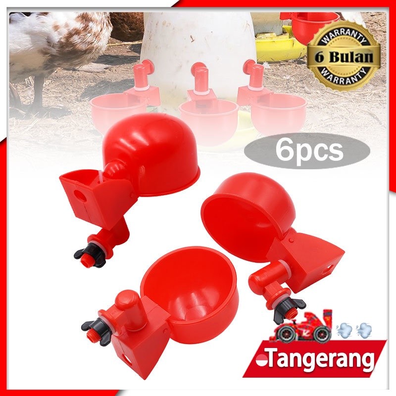 6pcs Mangkuk Minum Nipple Otomatis Ayam Nipel Neppel Puyuh Penyiraman Ayam Cangkir Minum Peternakan 