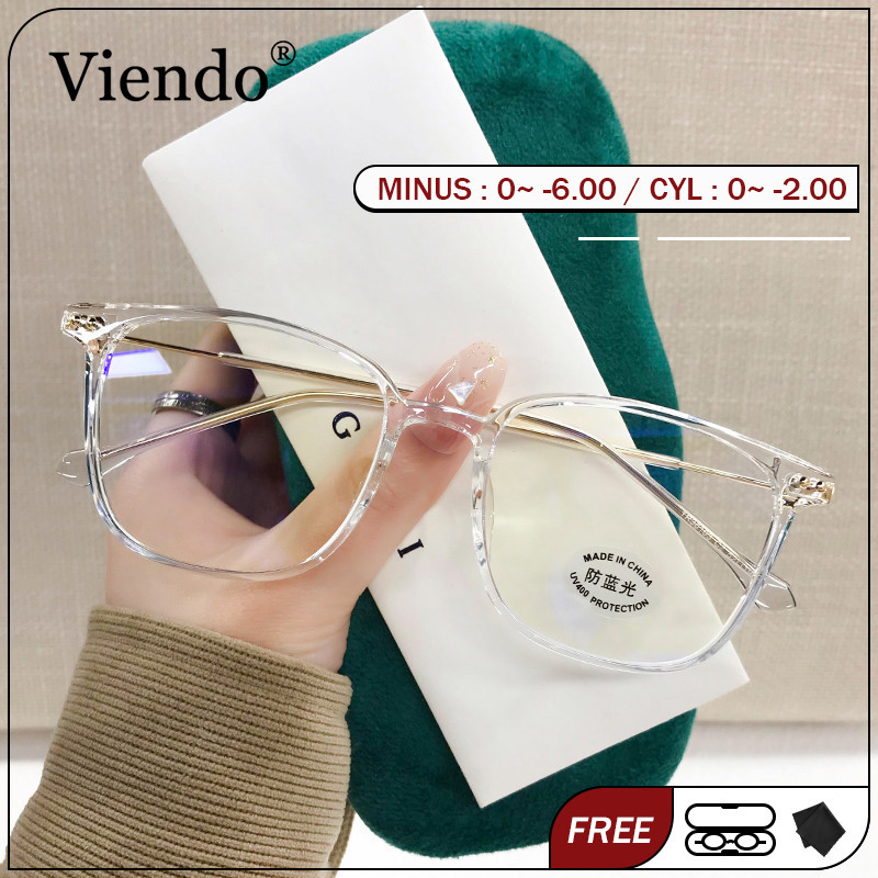 Viendo Kacamata Minus Photocromic Silinder Pria Wanita Anti Radiasi Blueray Kaca Mata Optik Frame