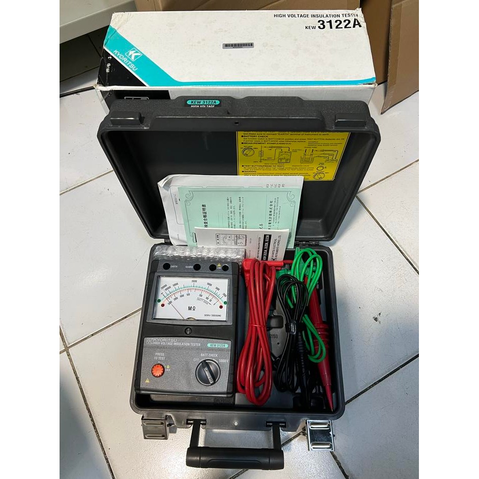 Kyoritsu 3122A Analog Insulation Tester 5Kv Megger Manual Jarum 3122 A