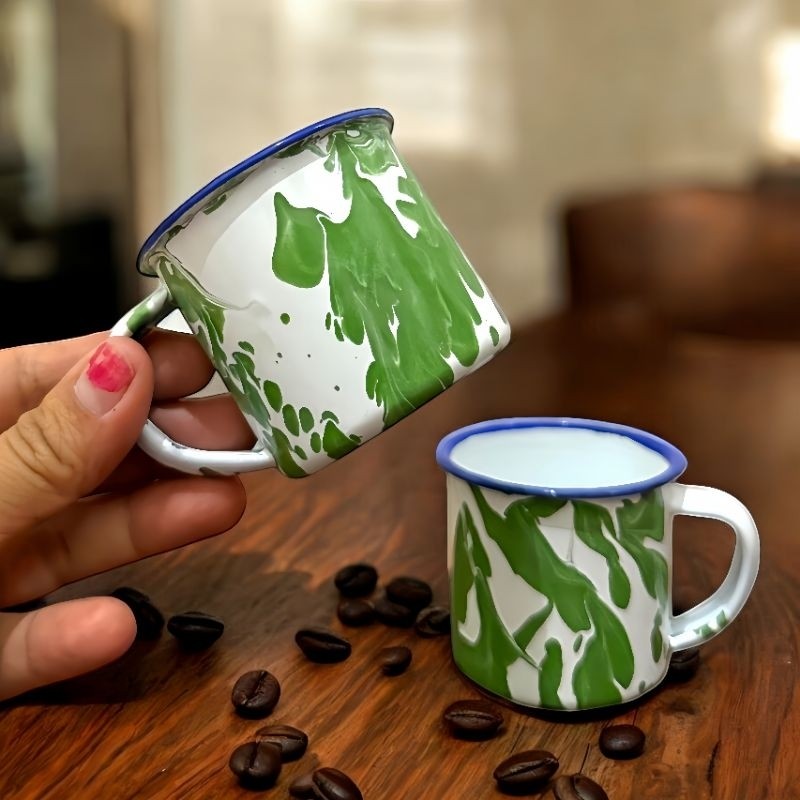 Cangkir Jadul Mug Enamel Blirik 7cm Tradisional