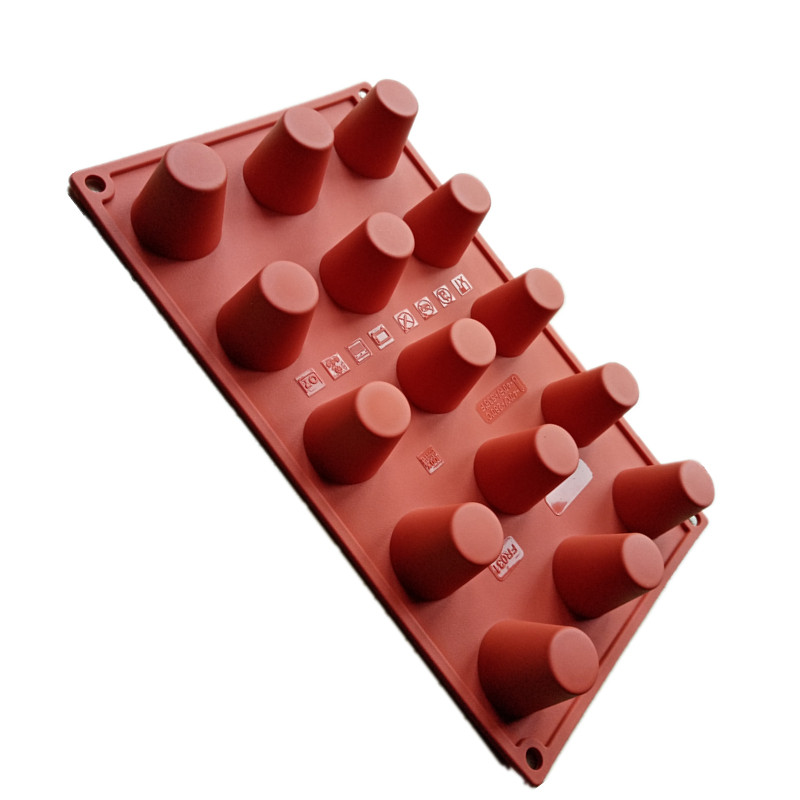 

Conical Cylindrical Shape Silicone Cake Mold, Chocolate making, Mousse mold, Jelly Pudding, Dessert Tool, 15-cavity