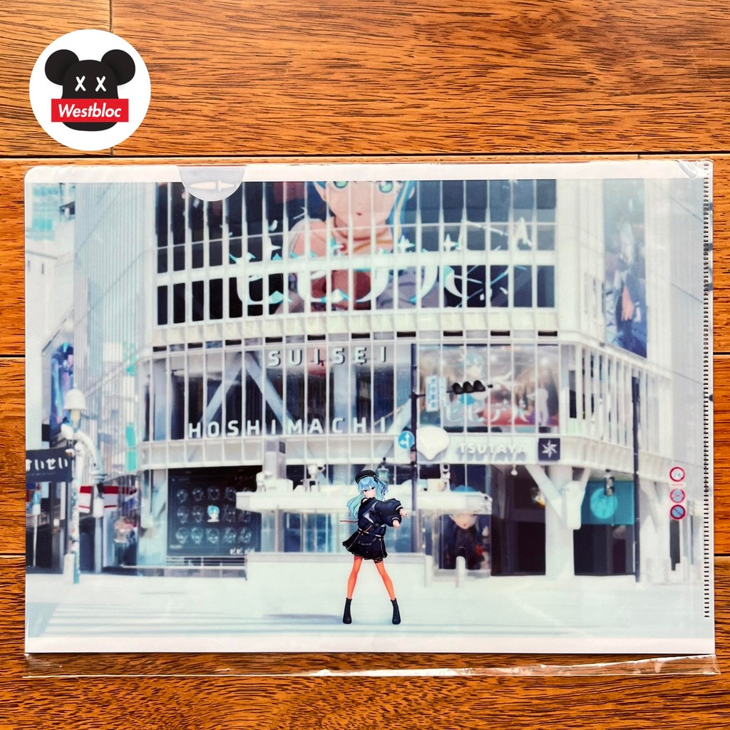 Hoshimachi Suisei Hololive JP x Tsutaya Shibuya Crossing Japan Bibbidiba A4 Clear File Pop-Up Store 