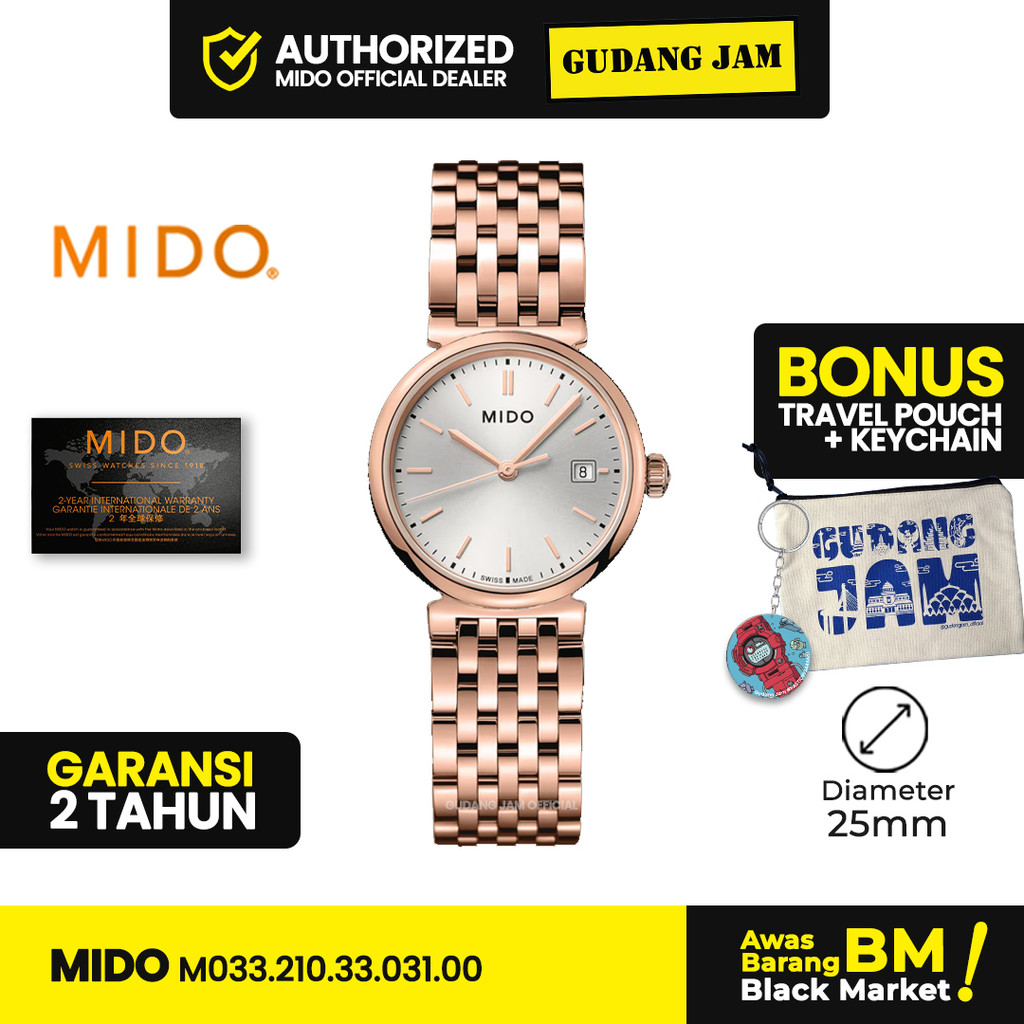 Jam Tangan Wanita Mido M033.210.33.031.00 Dorada Analog
