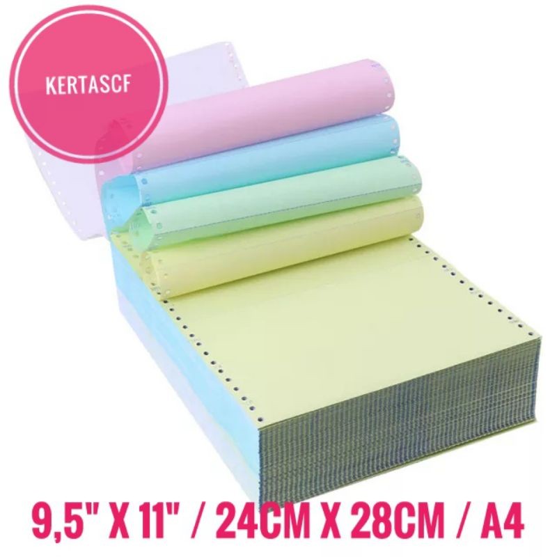 

KertasCF Kertas Continuous form 4 Ply 9,5" x 11"/24cm x 28cm/A4 NCR Carbonless Paper