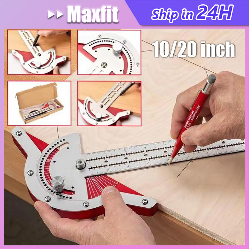 

180 Derajat Penggaris Busur Combi Stainless Degree Protractor Pengukur Sudut Penggaris Busur Alat Ukur Sudut Angles Edge Ruler Woodworking Ruler Angles Measure Tool